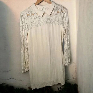 Axara Paris longsleeve cream lace dress 38/L